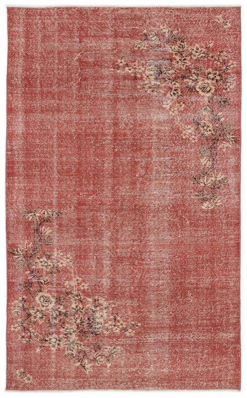 Atina Pink Vintage Wool Handmade Area Rug 4'10" x 8'1"