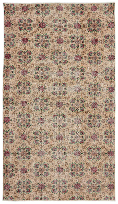 Atina Cream Vintage Wool Handmade Area Rug 5'5" x 9'6"