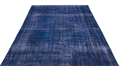 Atina Blue Vintage Wool Handmade Area Rug 5'7" x 8'11"