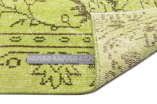 Atina Green Vintage Wool Handmade Area Rug 5'1" x 8'5"