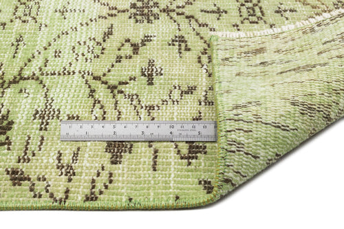 Atina Green Vintage Wool Handmade Area Rug 5'2" x 8'11"