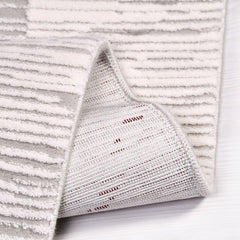 Bamboo Viscose Area Rug – Machine Made Geometric Cream Rug for Living Room