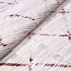 Bamboo Viscose Area Rug – Machine Made Geometric Cream Rug for Living Room