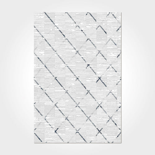 Melany Grey Geometric Bamboo Viscose Machine Made Area Rug