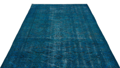 Atina Turquoise Vintage Wool Handmade Area Rug 5'0" x 9'2"