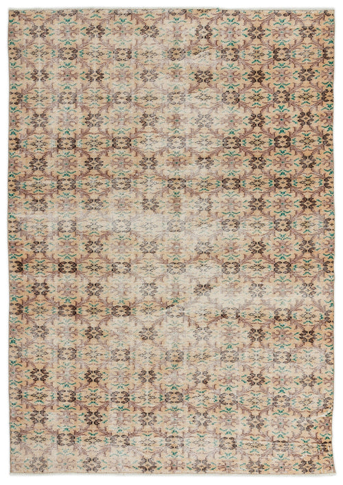 Atina Cream Vintage Wool Handmade Area Rug 6'0" x 8'5"