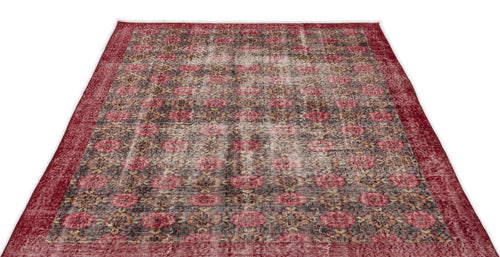 Atina Red Vintage Wool Handmade Area Rug 5'5" x 8'5"