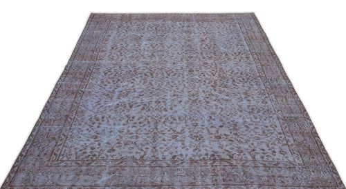 Atina Blue Vintage Wool Handmade Area Rug 5'3" x 9'1"