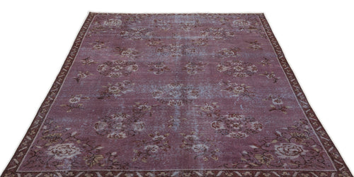 Atina Purple Vintage Wool Handmade Area Rug 5'9" x 8'5"