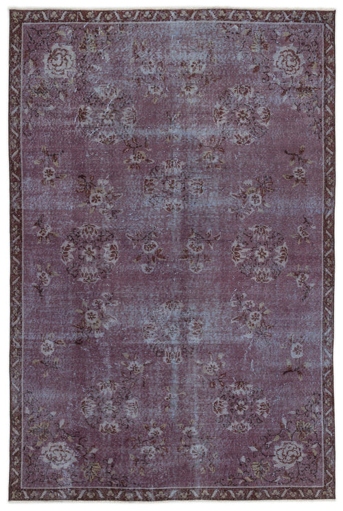 Atina Purple Vintage Wool Handmade Area Rug 5'9" x 8'5"