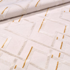 Bamboo Viscose Area Rug – Machine Made Geometric Cream Bamboo Fiber Carpet