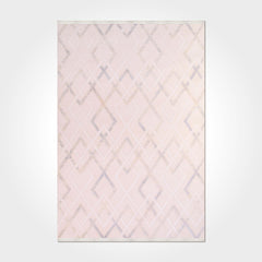 Bamboo Viscose Area Rug – Machine Made Geometric Cream Bamboo Fiber Carpet