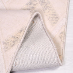 Bamboo Viscose Area Rug – Machine Made Geometric Cream Bamboo Fiber Carpet