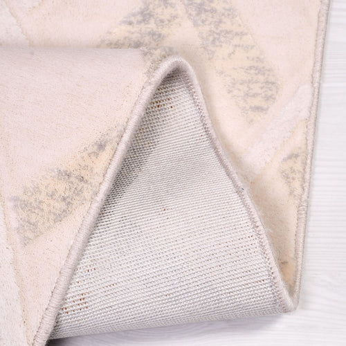 Bamboo Viscose Area Rug – Machine Made Geometric Cream Bamboo Fiber Carpet