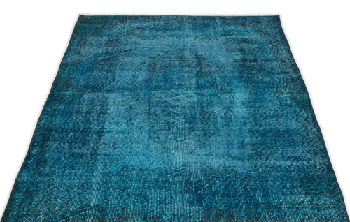 Atina Turquoise Vintage Wool Handmade Area Rug 3'9" x 6'9"