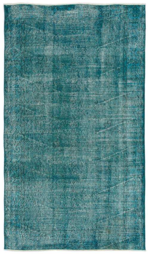 Atina Turquoise Vintage Wool Handmade Area Rug 3'10" x 6'9"