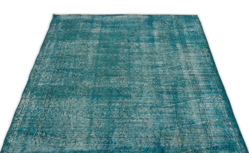 Atina Turquoise Vintage Wool Handmade Area Rug 3'10" x 6'9"