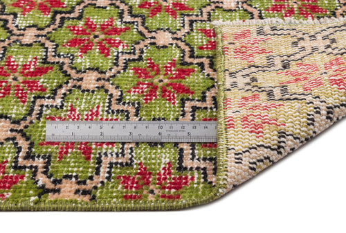 Atina Green Vintage Wool Handmade Area Rug 5'6" x 8'5"