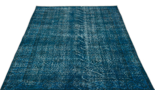 Atina Turquoise Vintage Wool Handmade Area Rug 4'5" x 7'6"