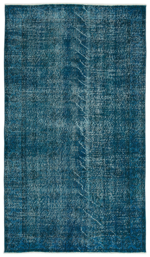 Atina Turquoise Vintage Wool Handmade Area Rug 4'5" x 7'6"