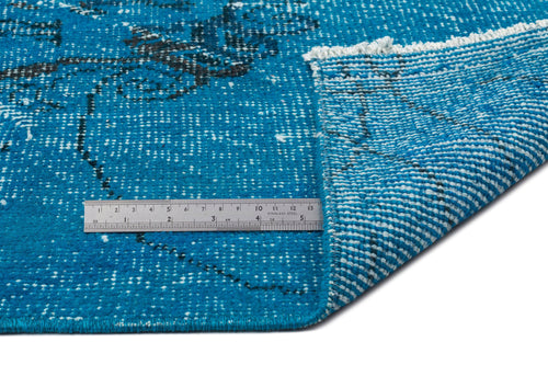 Atina Turquoise Vintage Wool Handmade Area Rug 5'5" x 11'1"