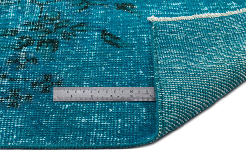 Atina Turquoise Vintage Wool Handmade Area Rug 6'9" x 10'4"