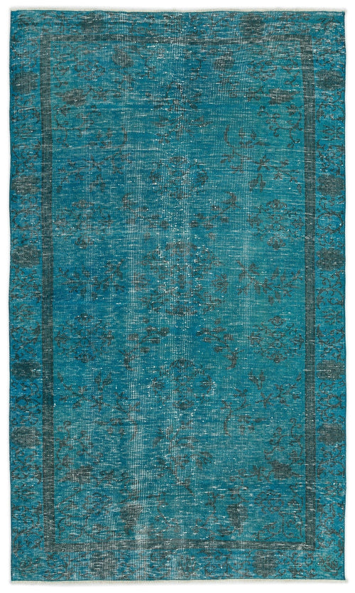 Atina Turquoise Vintage Wool Handmade Area Rug 4'4" x 7'8"