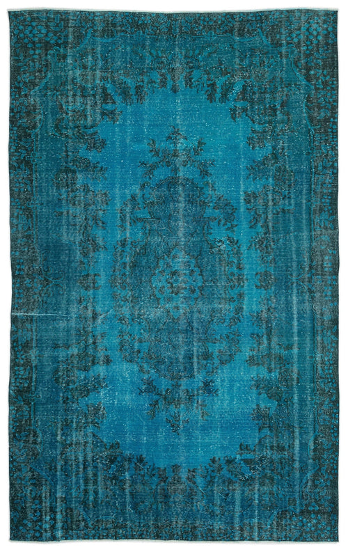 Atina Turquoise Vintage Wool Handmade Area Rug 6'6" x 10'9"