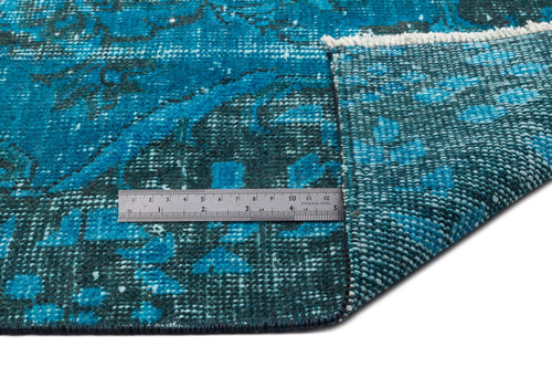 Atina Turquoise Vintage Wool Handmade Area Rug 6'6" x 10'9"