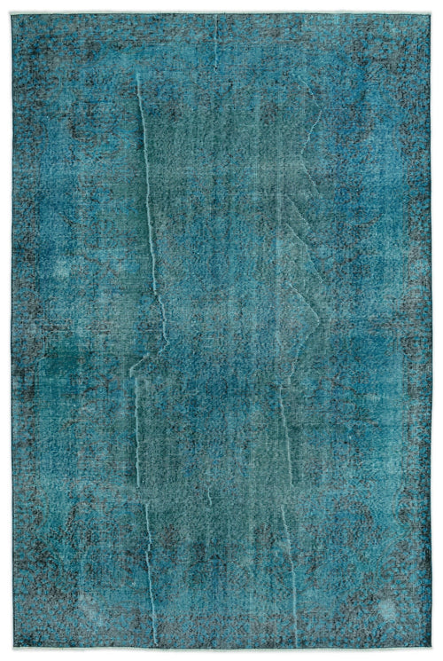 Atina Turquoise Vintage Wool Handmade Area Rug 5'9" x 8'4"