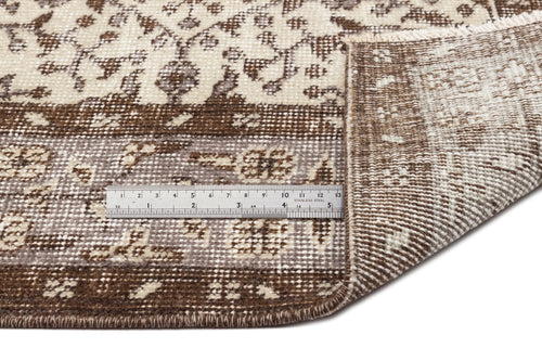 Atina Beige Vintage Wool Handmade Area Rug 3'10" x 6'10"
