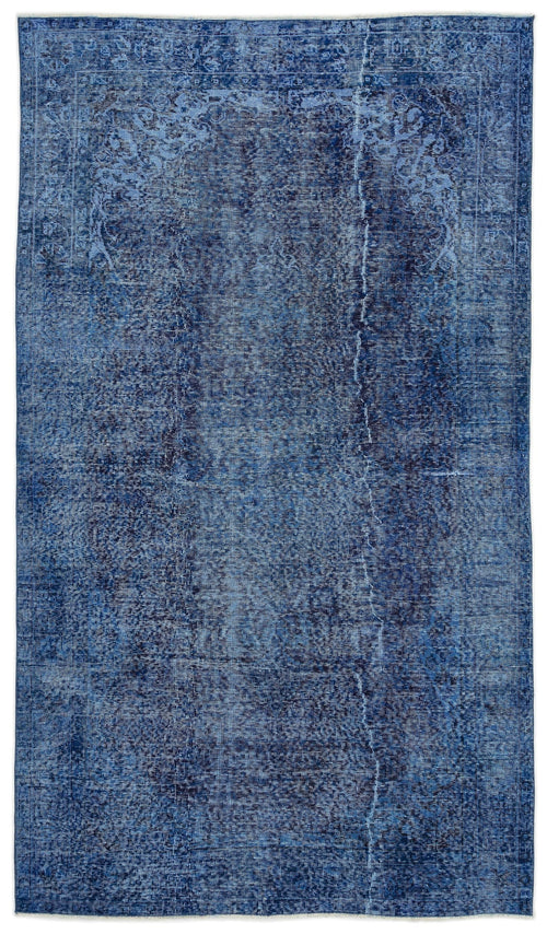 Atina Blue Vintage Wool Handmade Area Rug 5'4" x 9'5"