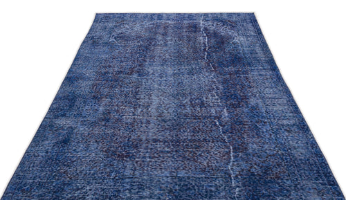 Atina Blue Vintage Wool Handmade Area Rug 5'4" x 9'5"