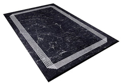 Digital Print Area Rug – Black Frame Stylish Non Slip Antibacterial Carpet