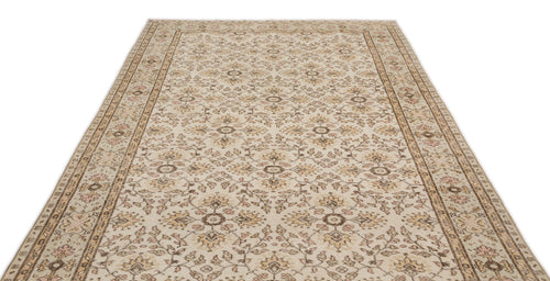 Atina Beige Vintage Wool Handmade Area Rug 6'0" x 10'0"