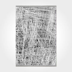 Machine Made Area Rug – Black Striped Cotton Flatweave Rug with Laser Cut Edges