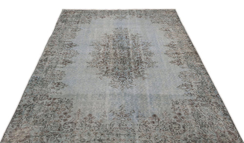 Atina Blue Vintage Wool Handmade Area Rug 5'6" x 9'6"