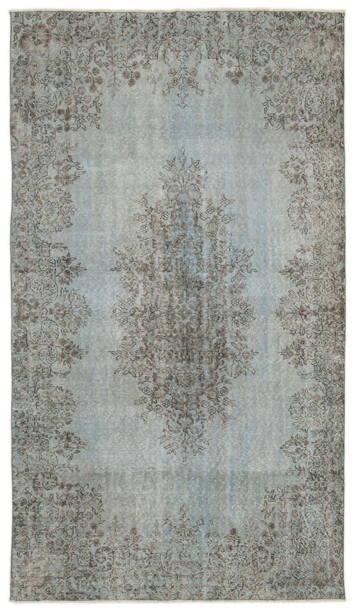 Atina Blue Vintage Wool Handmade Area Rug 5'6" x 9'6"