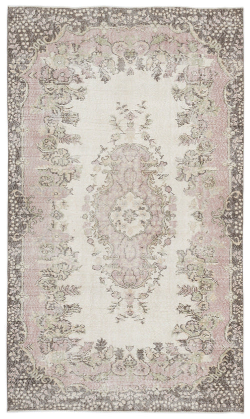 Atina Beige Vintage Wool Handmade Area Rug 6'0" x 9'11"
