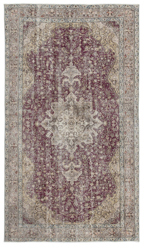 Atina Burgundy Classic Wool Handmade Area Rug 4'10" x 9'8"