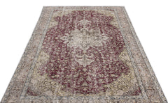 Atina Burgundy Classic Wool Handmade Area Rug 4'10" x 9'8"
