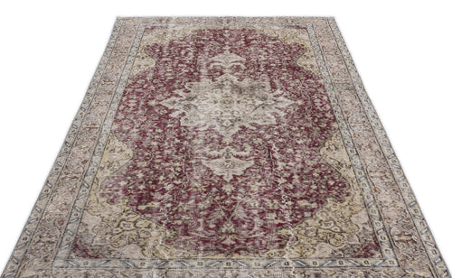 Atina Burgundy Classic Wool Handmade Area Rug 4'10" x 9'8"