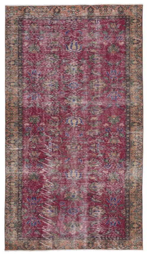 Atina Red Vintage Wool Handmade Area Rug 4'11" x 8'6"