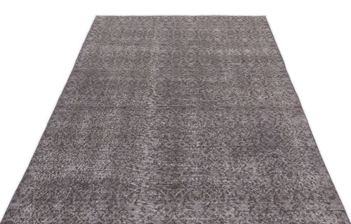 Atina Grey Vintage Wool Handmade Area Rug 4'10" x 8'6"