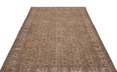 Atina Brown Vintage Wool Handmade Area Rug 5'5" x 9'5"