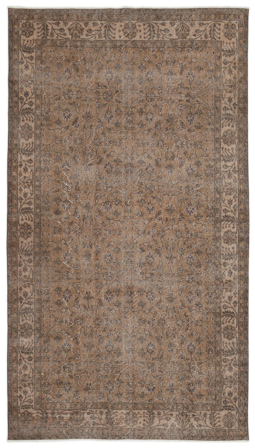 Atina Brown Vintage Wool Handmade Area Rug 5'5" x 9'5"