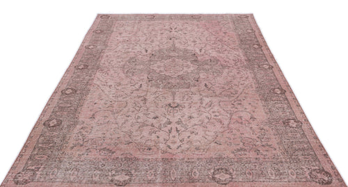 Atina Pink Vintage Wool Handmade Area Rug 6'1" x 9'11"