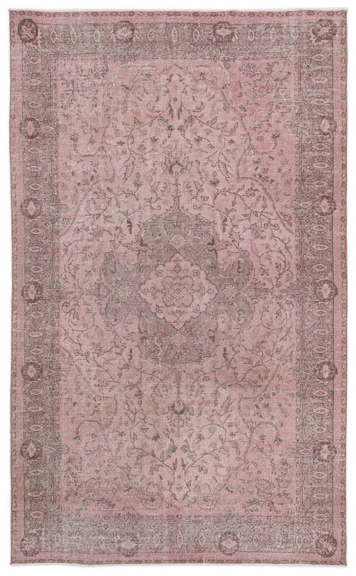 Atina Pink Vintage Wool Handmade Area Rug 6'1" x 9'11"