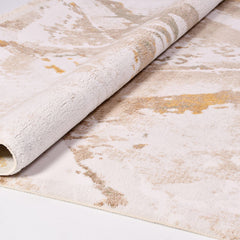 Cream Geometric Area Rug – Machine Made Rug with 10mm Pile & Non Slip Backing