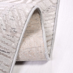 Machine Made Area Rug | Beige Geometric Design, 10 mm Pile Height Durable Floor Covering